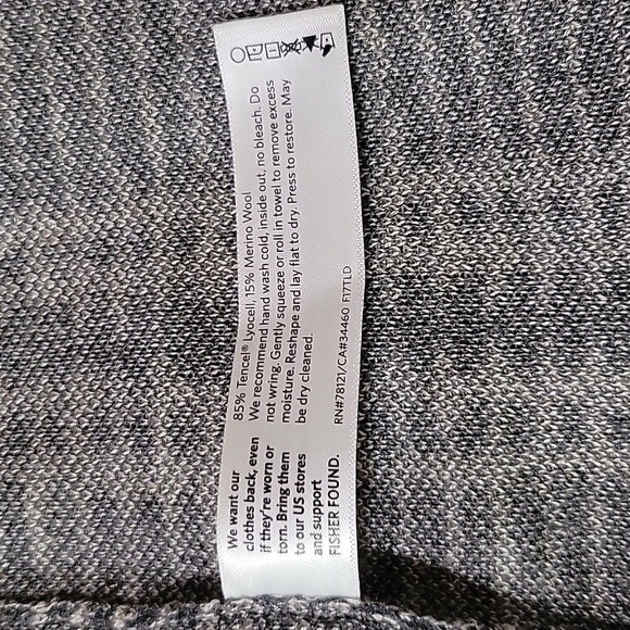 EILEEN FISHER 3/4 SleeveWindowpane Boatneck Sweater Designer S/P Grey Tencel Bld - Picture 6 of 6